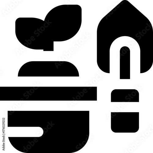 gardening glyph icon. Strong and solid vector icon for websites, mobile interfaces, presentations, and visual branding. High quality and easy to edit.