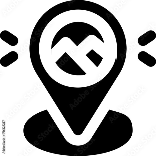 location glyph icon. Strong and solid vector icon for websites, mobile interfaces, presentations, and visual branding. High quality and easy to edit.