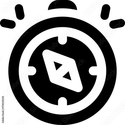 compass glyph icon. Strong and solid vector icon for websites, mobile interfaces, presentations, and visual branding. High quality and easy to edit.