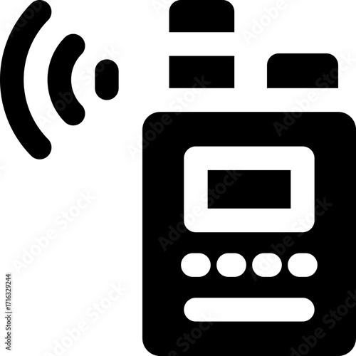 walkie talkie glyph icon. Strong and solid vector icon for websites, mobile interfaces, presentations, and visual branding. High quality and easy to edit.