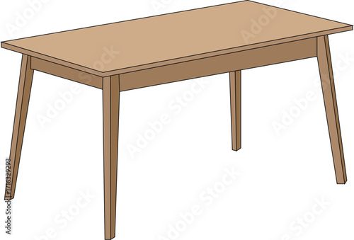 Wooden table isolated on a white background vector illustration