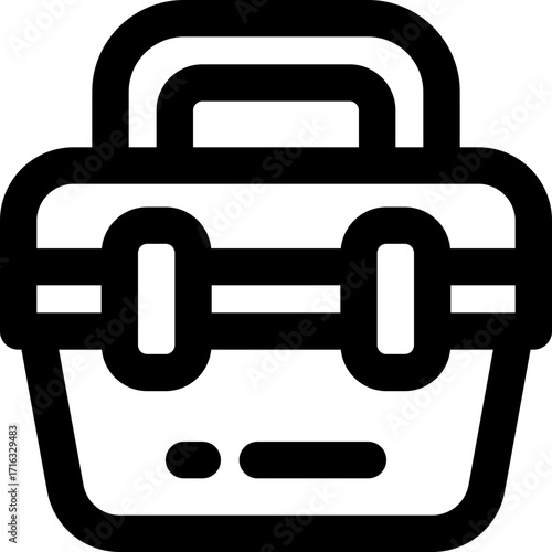 tackle box line icon. Clean and minimalist vector icon for websites, mobile apps, presentations, and logos. Fully scalable and customizable for any project.