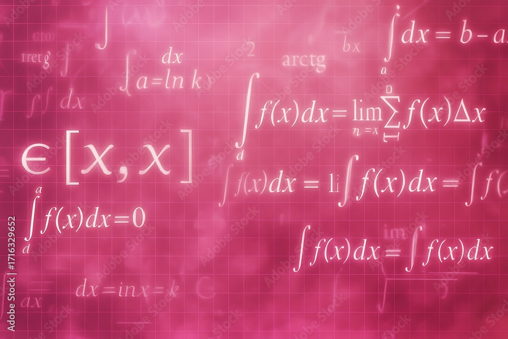 Fototapeta premium Glowing Mathematical Formulas and Equations on Futuristic Digital Blue Technology Background.