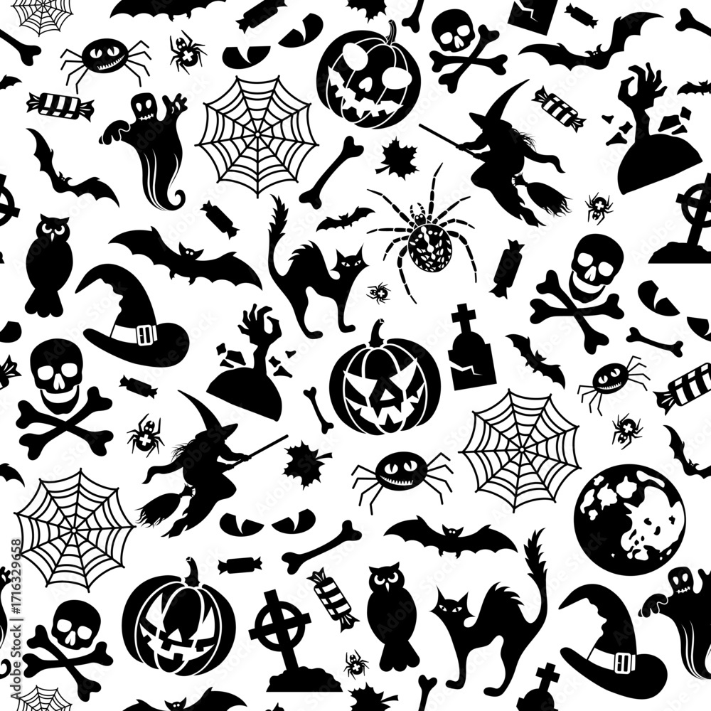 Obraz premium Seamless Halloween Pattern