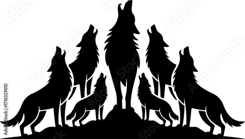"Wolf Howling at the Moon Silhouette Set"

"Pack of Wolves – Vector Howling Designs"

"Wild Wolf Silhouette Collection for Logos and Art"