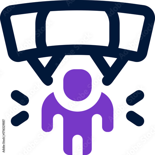 paragliding duotone icon. Sleek and modern vector icon for websites, mobile apps, marketing materials, and corporate design. Fully scalable and ready to use.