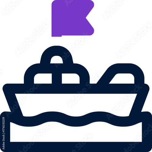 boat duotone icon. Sleek and modern vector icon for websites, mobile apps, marketing materials, and corporate design. Fully scalable and ready to use.