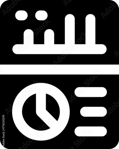 analysis glyph icon. Strong and solid vector icon for websites, mobile interfaces, presentations, and visual branding. High quality and easy to edit.