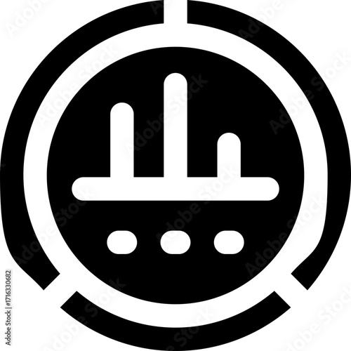 chart glyph icon. Strong and solid vector icon for websites, mobile interfaces, presentations, and visual branding. High quality and easy to edit.