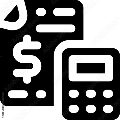 accounting glyph icon. Strong and solid vector icon for websites, mobile interfaces, presentations, and visual branding. High quality and easy to edit.