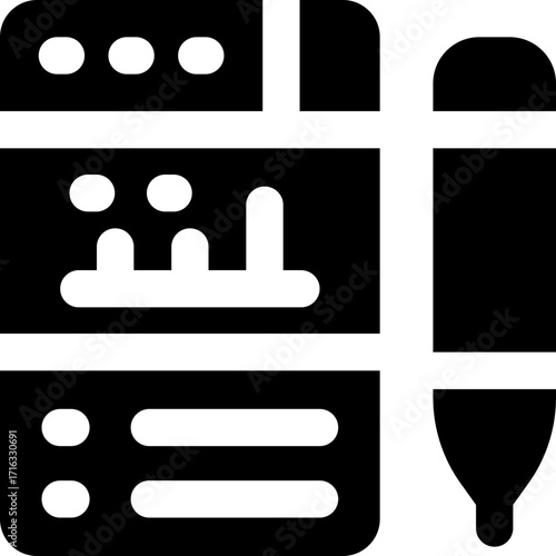 report glyph icon. Strong and solid vector icon for websites, mobile interfaces, presentations, and visual branding. High quality and easy to edit.