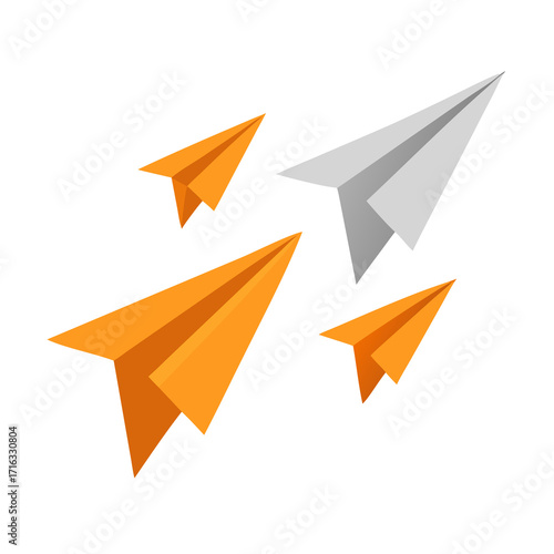 set of origami paper planes