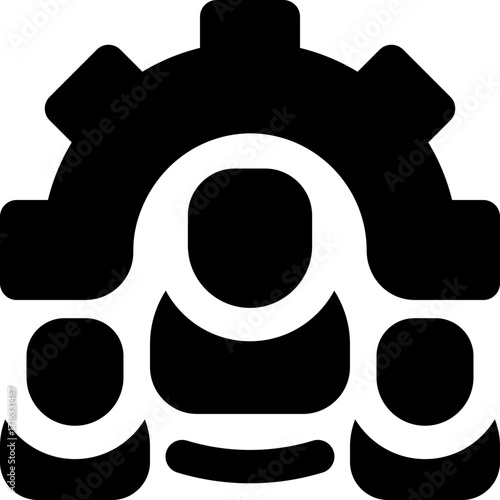 team management glyph icon. Strong and solid vector icon for websites, mobile interfaces, presentations, and visual branding. High quality and easy to edit.