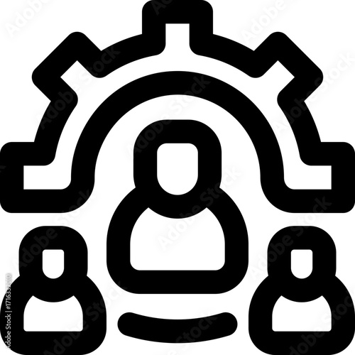 team management line icon. Clean and minimalist vector icon for websites, mobile apps, presentations, and logos. Fully scalable and customizable for any project.