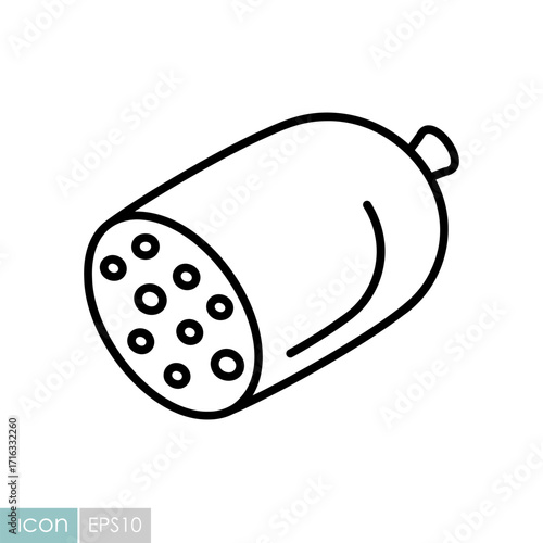 Cooked Sausage with Lard Vector Icon