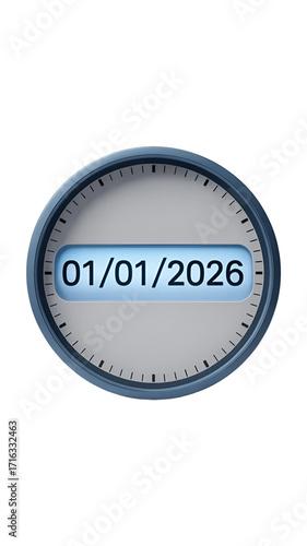 Wallpaper Mural A clock displays the date 01/01/2026 in its digital display. Torontodigital.ca