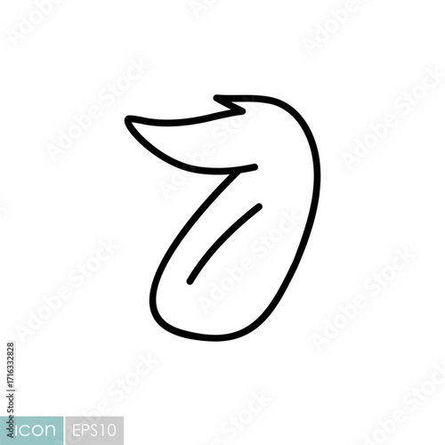 Chicken or Duck Wing Vector Icon