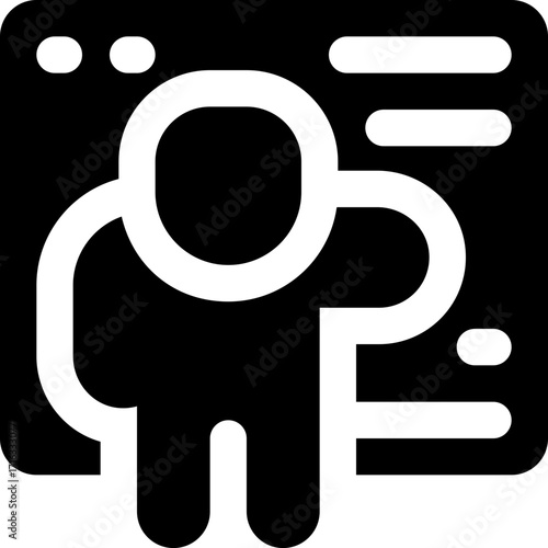 presentation glyph icon. Strong and solid vector icon for websites, mobile interfaces, presentations, and visual branding. High quality and easy to edit.