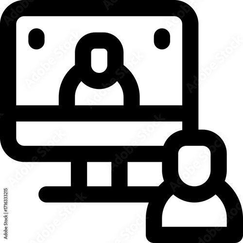 video call line icon. Clean and minimalist vector icon for websites, mobile apps, presentations, and logos. Fully scalable and customizable for any project.