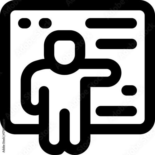 presentation line icon. Clean and minimalist vector icon for websites, mobile apps, presentations, and logos. Fully scalable and customizable for any project.