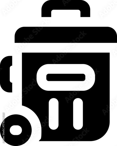 trash bin glyph icon. Strong and solid vector icon for websites, mobile interfaces, presentations, and visual branding. High quality and easy to edit.