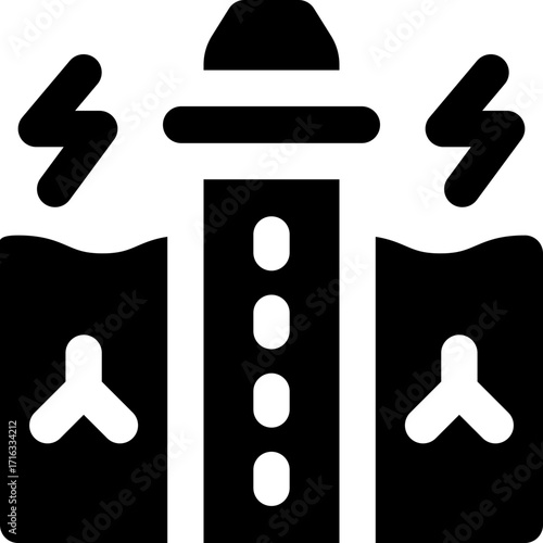 tidal power glyph icon. Strong and solid vector icon for websites, mobile interfaces, presentations, and visual branding. High quality and easy to edit.