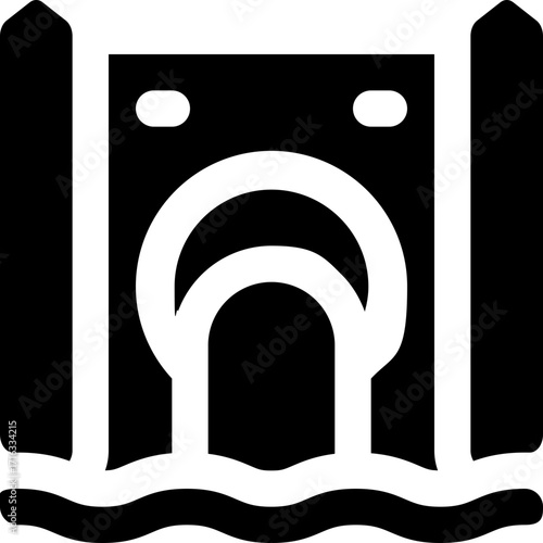 hydropower glyph icon. Strong and solid vector icon for websites, mobile interfaces, presentations, and visual branding. High quality and easy to edit.