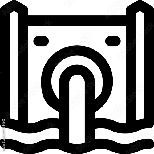 hydropower line icon. Clean and minimalist vector icon for websites, mobile apps, presentations, and logos. Fully scalable and customizable for any project.