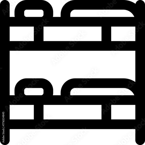 bunk bed line icon. Clean and minimalist vector icon for websites, mobile apps, presentations, and logos. Fully scalable and customizable for any project.