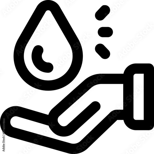 save water line icon. Clean and minimalist vector icon for websites, mobile apps, presentations, and logos. Fully scalable and customizable for any project.