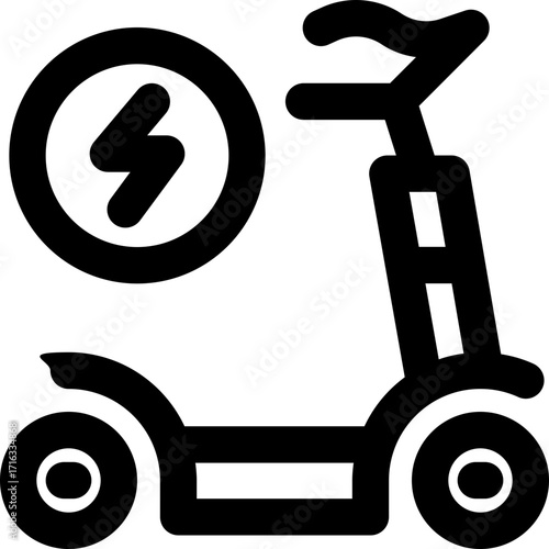 scooter line icon. Clean and minimalist vector icon for websites, mobile apps, presentations, and logos. Fully scalable and customizable for any project.