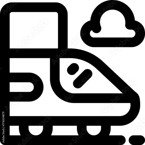 train line icon. Clean and minimalist vector icon for websites, mobile apps, presentations, and logos. Fully scalable and customizable for any project.