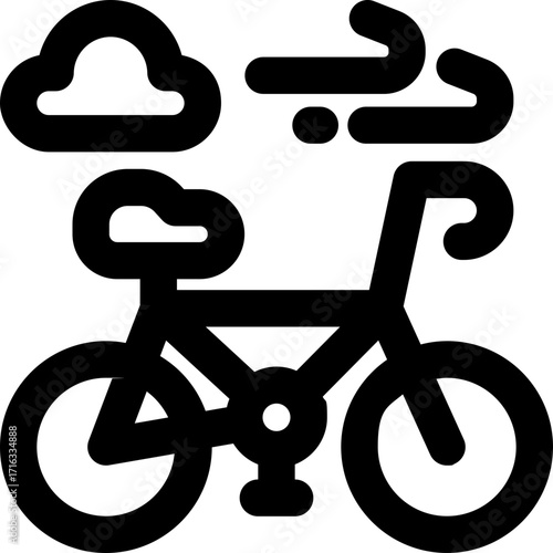 bicycle line icon. Clean and minimalist vector icon for websites, mobile apps, presentations, and logos. Fully scalable and customizable for any project.