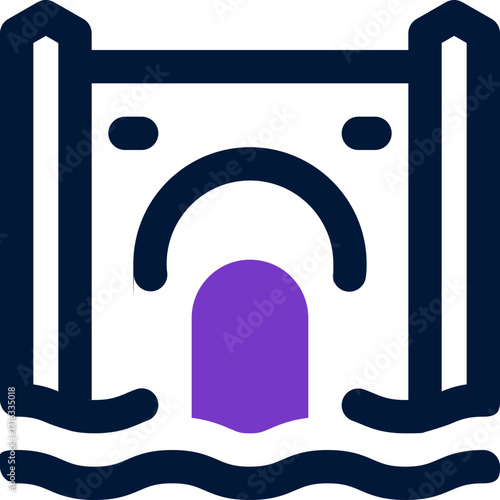 hydropower duotone icon. Sleek and modern vector icon for websites, mobile apps, marketing materials, and corporate design. Fully scalable and ready to use.