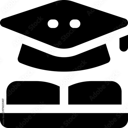 academic glyph icon. Strong and solid vector icon for websites, mobile interfaces, presentations, and visual branding. High quality and easy to edit.