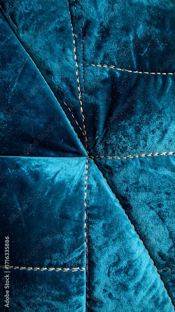 Obraz premium Deep teal velvet upholstery detail