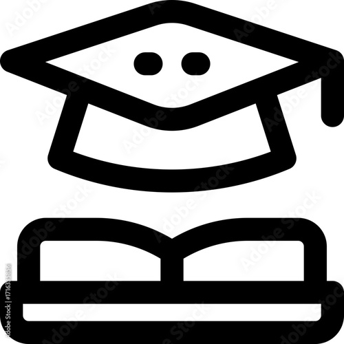 academic line icon. Clean and minimalist vector icon for websites, mobile apps, presentations, and logos. Fully scalable and customizable for any project.