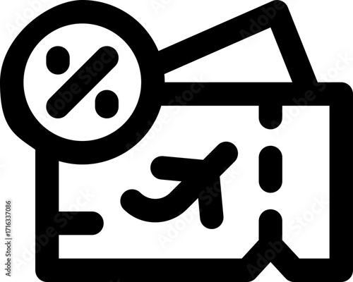 discount ticket line icon. Clean and minimalist vector icon for websites, mobile apps, presentations, and logos. Fully scalable and customizable for any project.