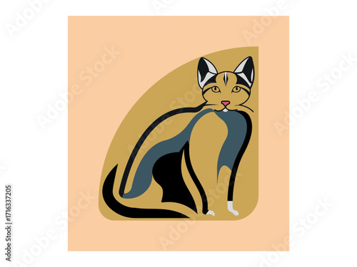   Cat  vector illustration. Icon And  Logo Set.