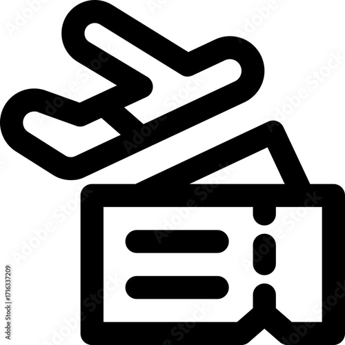 airplane ticket line icon. Clean and minimalist vector icon for websites, mobile apps, presentations, and logos. Fully scalable and customizable for any project.