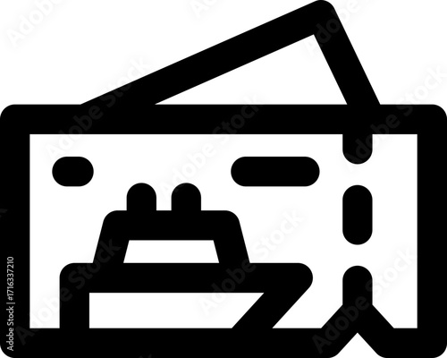 cruise ticket line icon. Clean and minimalist vector icon for websites, mobile apps, presentations, and logos. Fully scalable and customizable for any project.