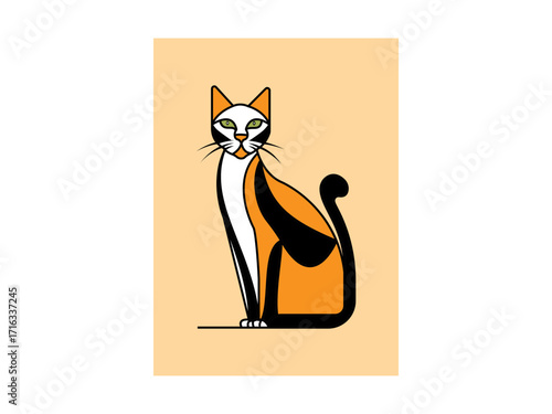   Cat  vector illustration. Icon And  Logo Set.