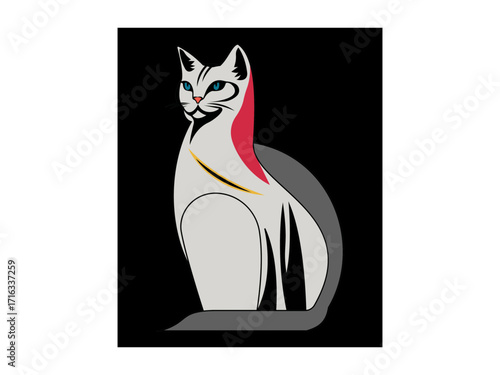   Cat  vector illustration. Icon And  Logo Set.