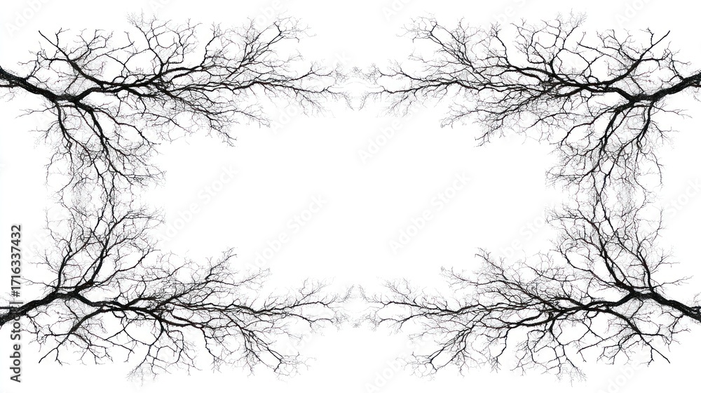 Obraz premium Bare branches frame silhouette