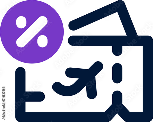 discount ticket duotone icon. Sleek and modern vector icon for websites, mobile apps, marketing materials, and corporate design. Fully scalable and ready to use.