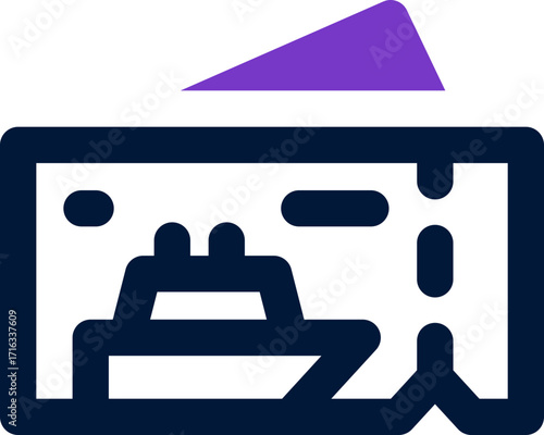 cruise ticket duotone icon. Sleek and modern vector icon for websites, mobile apps, marketing materials, and corporate design. Fully scalable and ready to use.