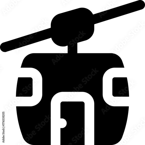 cable car glyph icon. Strong and solid vector icon for websites, mobile interfaces, presentations, and visual branding. High quality and easy to edit.