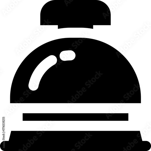 hotel bell glyph icon. Strong and solid vector icon for websites, mobile interfaces, presentations, and visual branding. High quality and easy to edit.