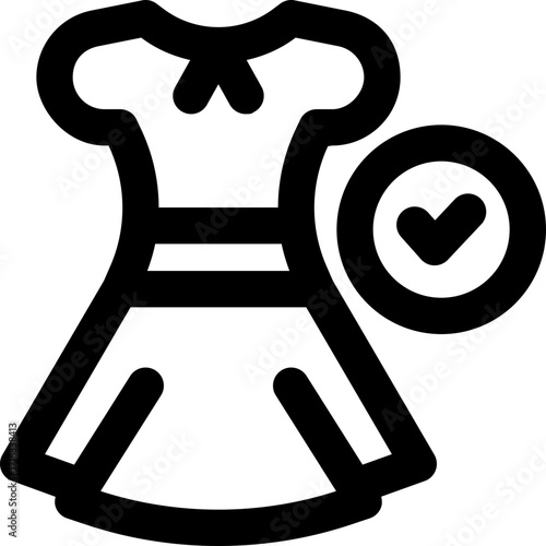 dress line icon. Clean and minimalist vector icon for websites, mobile apps, presentations, and logos. Fully scalable and customizable for any project.