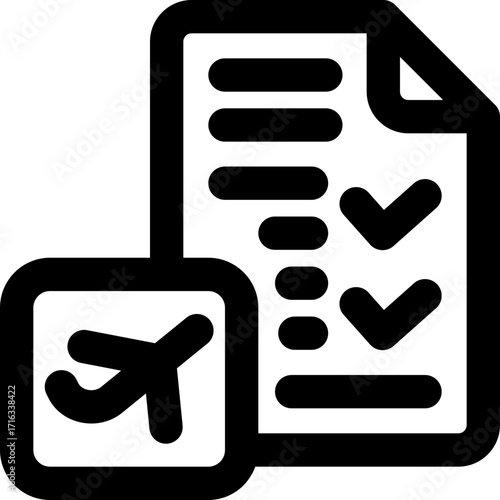 itinerary line icon. Clean and minimalist vector icon for websites, mobile apps, presentations, and logos. Fully scalable and customizable for any project.